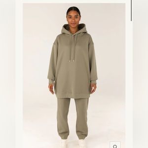BRAND NEW ESSENTIALS sage green 2 piece hoodie jogger oversized 100% cotton set